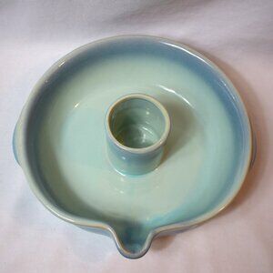 Vintage Tumbleweed Pottery Deep Dish Beer Can Chicken Roaster Cooker Teal